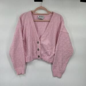 Helium Pink Cropped Knit Sweater Women's Size Small